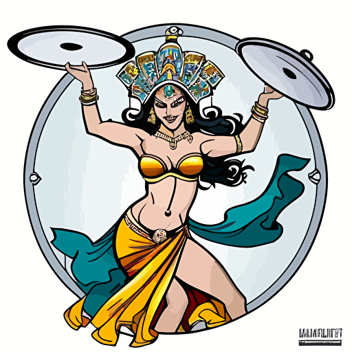 logo,mascot, simplistic, Belly Dancer wearing an NFL helmet, vector, white background