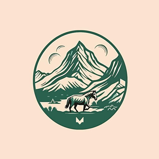 logo, clean, flat, lineart, simple vector, minimalistic, of a mountain range resembling a horses main
