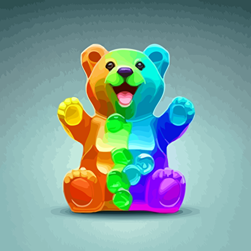 happy gummy bear, vector image, colorfull