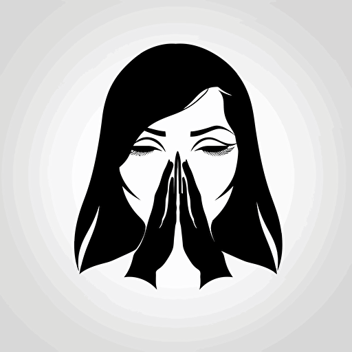 vector logo, hush sign, female hands,