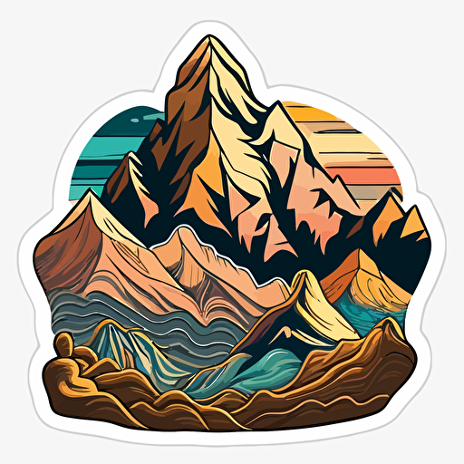 mountains , seamless, vector sticker