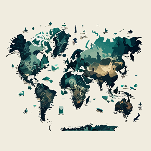 world map, vector image, no background