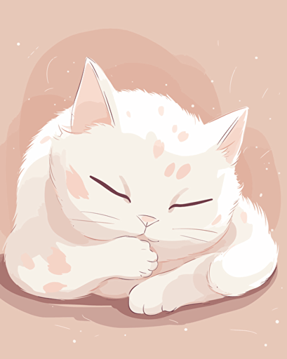 a cute sleeping cat, vector style,