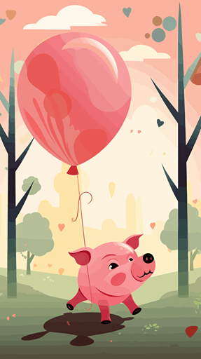 a poster of a happy pig, vector,
