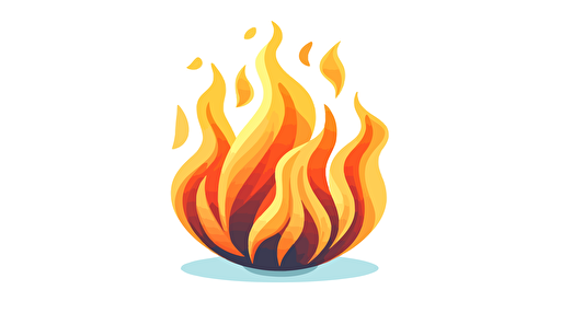 beautiful flat vector fire on white background