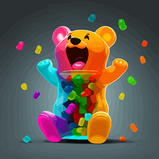 happy gummy bear, vector image, colorfull