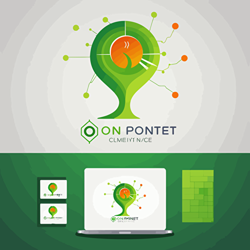 create a logo for an online platform business company named "Connect", flat shape design, 2d, vector, modern, green scale