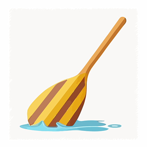 flat vector illustration of a wooden oar on a white background