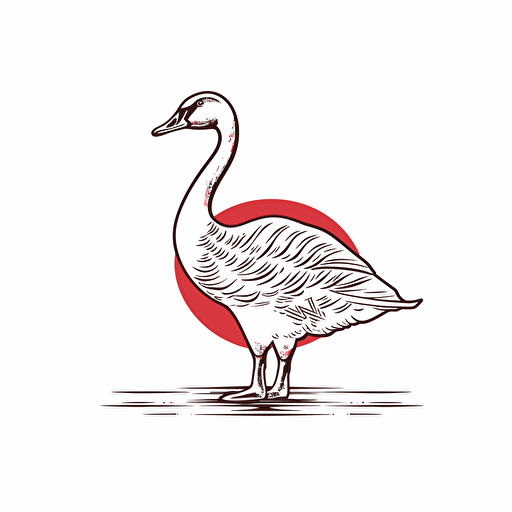 Continuous Line vector logo of canada goose