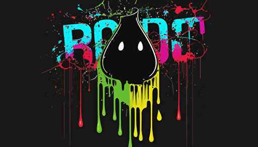 A minimalistic vector logo "Poot", dark, dripping, paint, techno, drum and bass, neon,