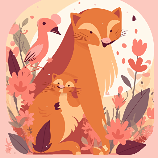 animal happy mother's day vector design