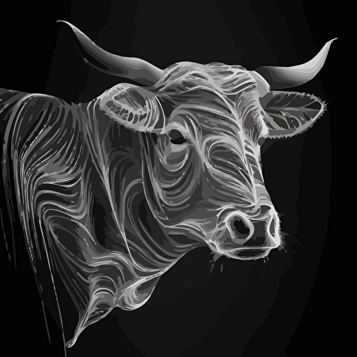 generate artwork based on the style of Irene Meniconi, single animal, black and white, vector, outline, detailed