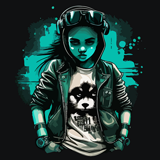 hip hop panda girl, streetwear, vector