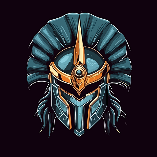 vector logo spartan helmet with wings in background