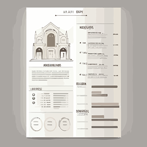 Architect Curriculum Vitae design,neutral colors,highlight decor,minimalism,building vector