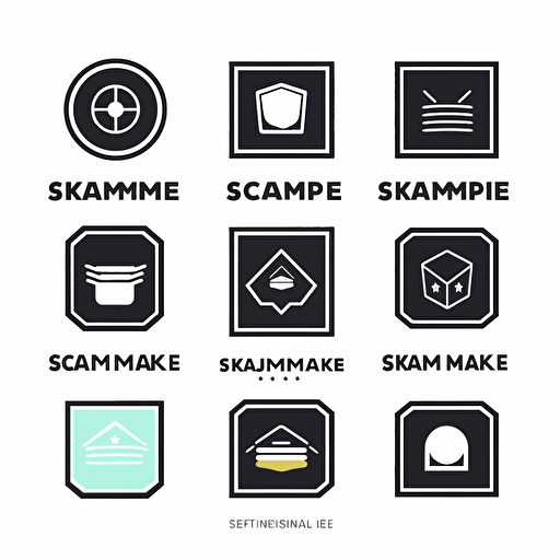 computer mainframe software sdk logos simple sleek minimalistic vector design set