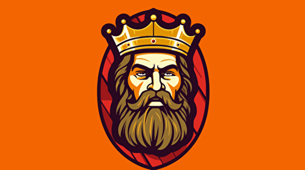 Create a vector logo and illustration of Creativity being crowned King