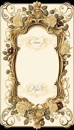 Victorian design Wedding LEtter Rectangular frame, Vector