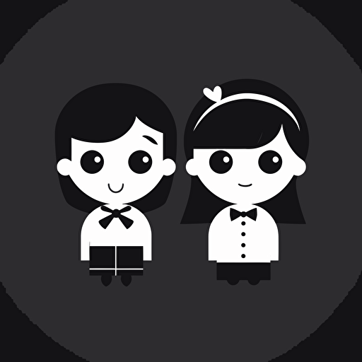 boy and girl,pictograms,cute,minimalist, vector