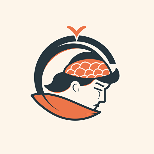 sushi one logo vector illustration, vector logo, vector art, emblem, simple cartoon, 2d, no text, white background