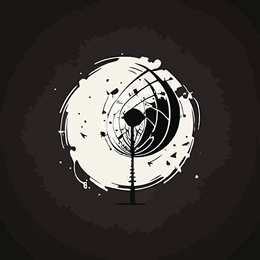a simple logo vector, antenna and connectivity. Abstract negative space design