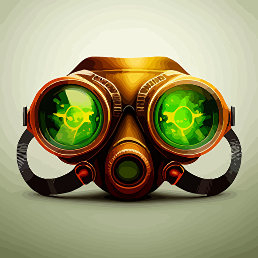 a pair of goggles with biohazard on his eyes vector