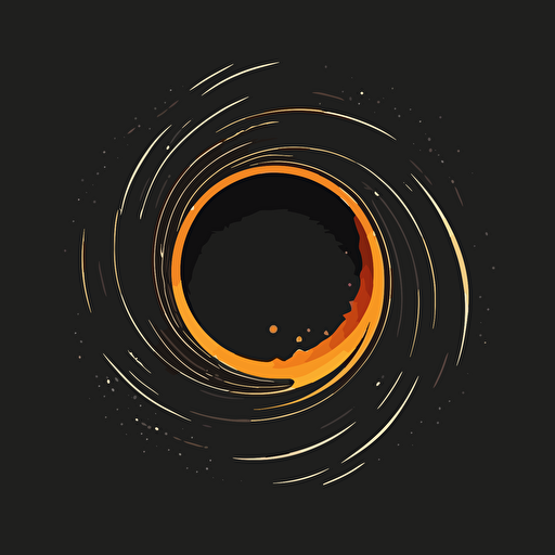 simple flat vector logo design of a black hole