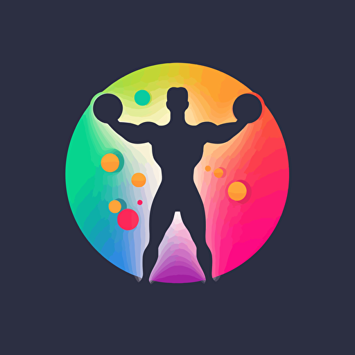 A fitness logo 3/4 View, vector illustration, In the style of michael craig-martin, logo