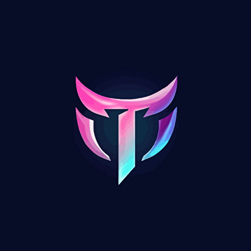 vector logo letter T, pink dark blue gradient,