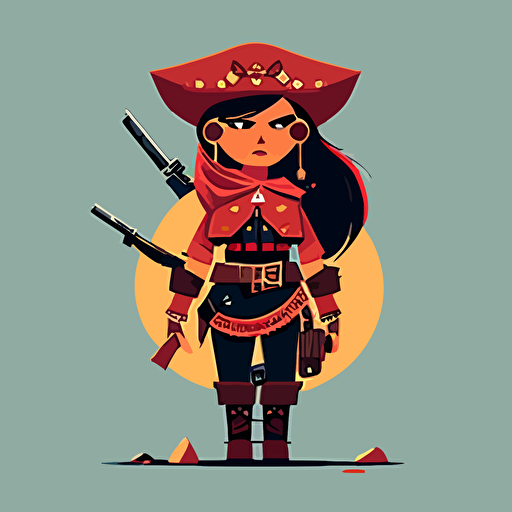 flat vector illustration of a female bandita
