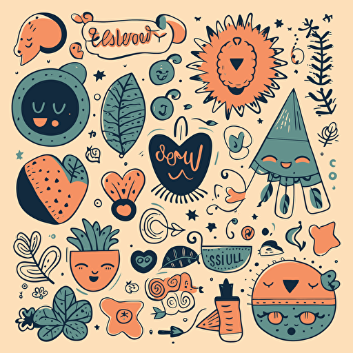 vector shapes, freehand, hand drawn, vectorart, positive vibes