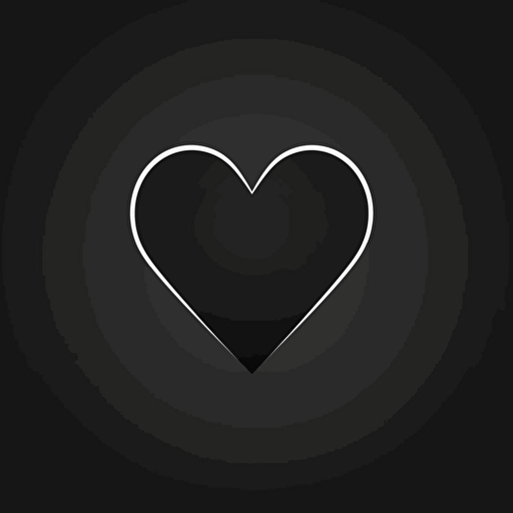 simple heart icon, in black, vector