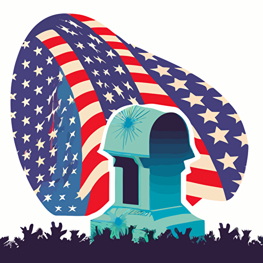 simple vector art of Patriotic Theme for Memorial Day and 4th of July
