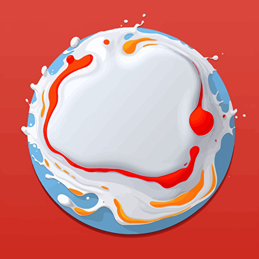 rounded white flat splash paint, vector