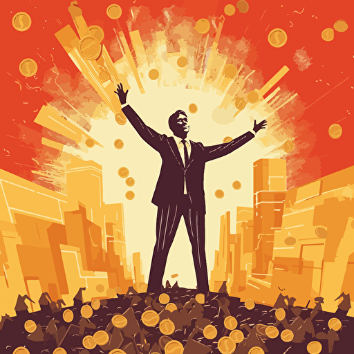 financial success cover, vector art, no background, no text