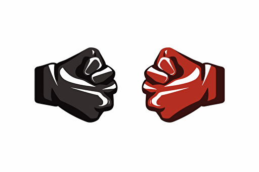 Fist clasp handshake as vector symbol isolated on solid white background, high quality