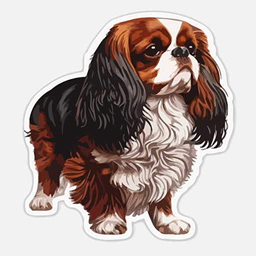 ruby cavalier king charles sticker vector art