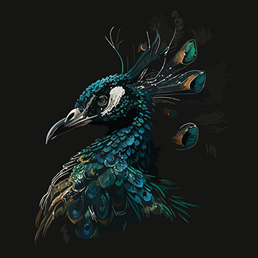 peacock vector black background