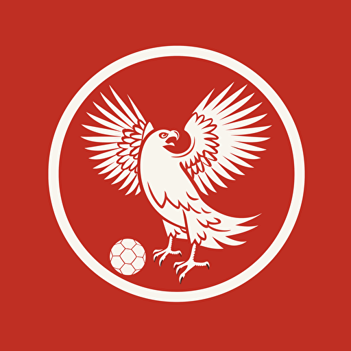very simple logo for floorball and eagle, red and white colors, retro , vector flat, PNG, SVG, flat shading, solid background, mascot, logo, vector illustration, masterwork, 2D, simple, illustrator