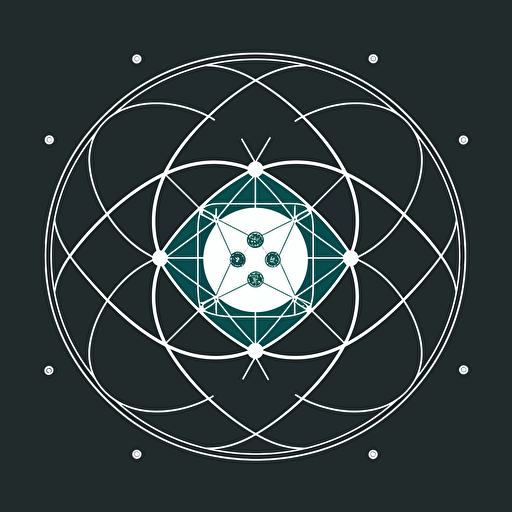 atomic orbital, style of simple vector geometric diagram,