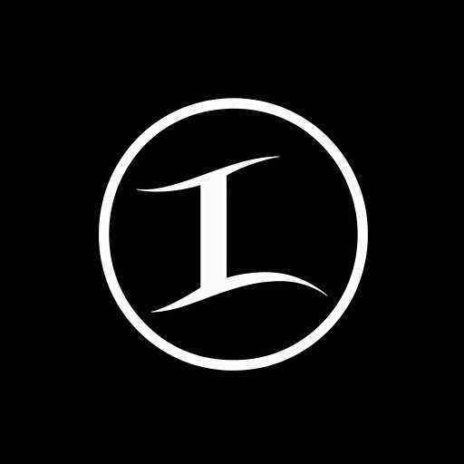 logo of T interceting the letter L, simplestic, vector, black and white, modern