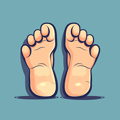 human feet flat shading, solid background, mascot, logo, vector illustration, masterwork, 2D, simple, illustrato