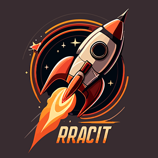 vector rocket logo, design software, vector desgin, flat image, simple