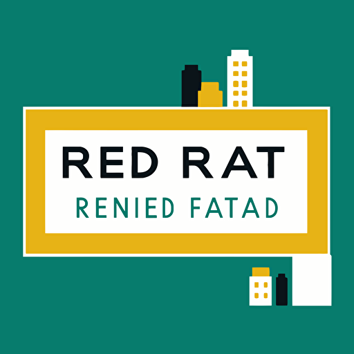 flat vector logo for real estate, in the style of Paul Rand