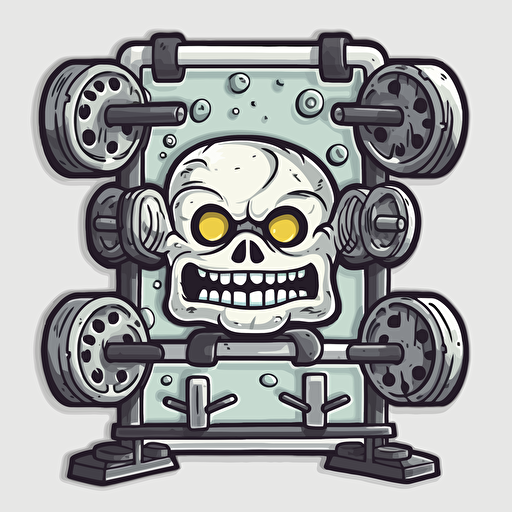 squat rack , sticker, no background,clip art , vector art ,Cel Shading, VFX, SFX, ,Ultra-HD, Starburst