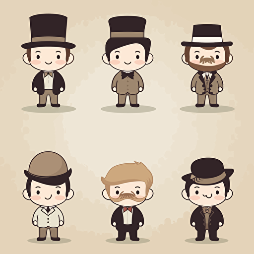 Set of vector little men