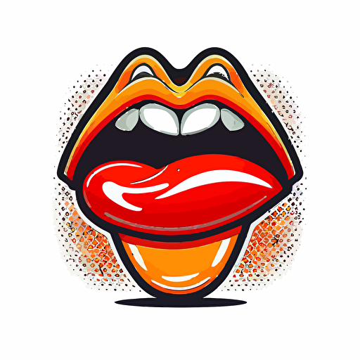 a sports mascot logo of a pair of giant lips, simple, vector