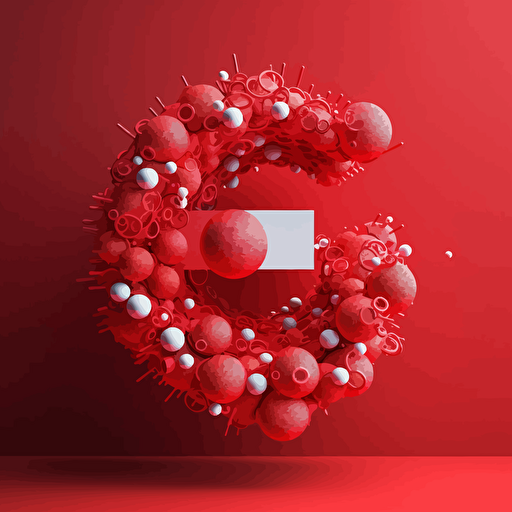 letters EOS, minimal, vector, red color, whit background