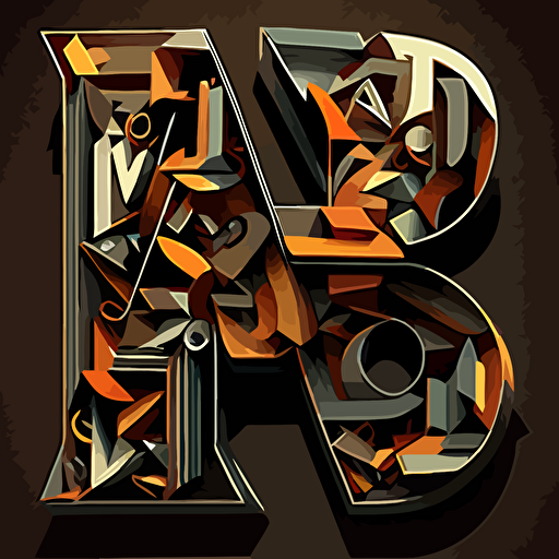 a vector of the the letters "A" and "D" inside of a teseract.