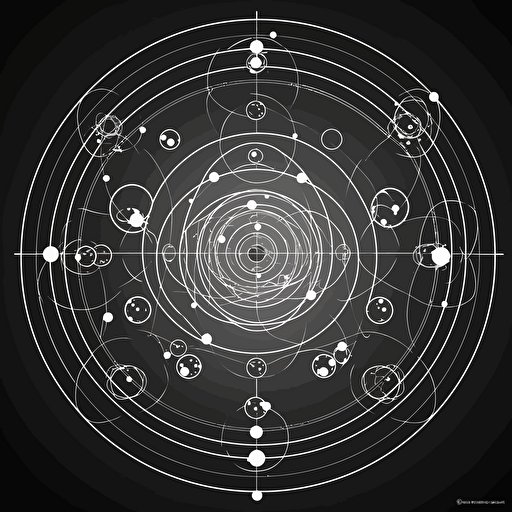 atomic orbital, style of simple vector geometric diagram,